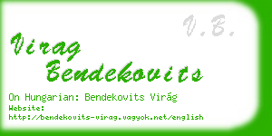 virag bendekovits business card
